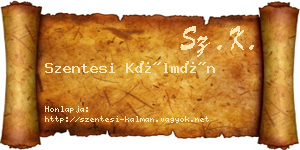 Szentesi Kálmán névjegykártya